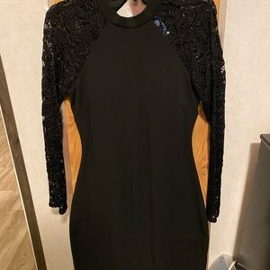 Sequin Hearts Black Dress